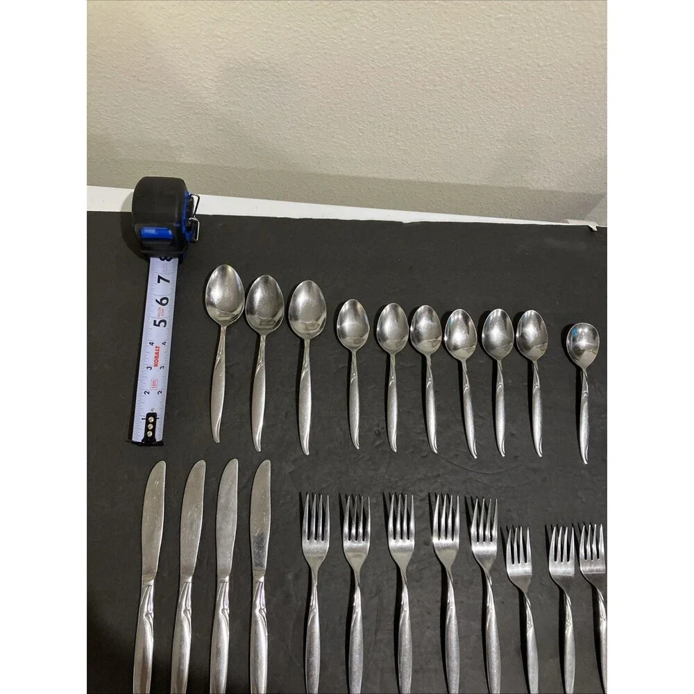 Vintage Flatware Utensils Seneca Stainless Present Hong Kong 22 Pc